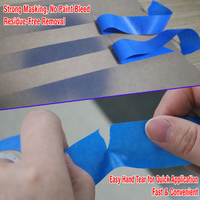 Ruban de masquage bleu en papier crépon résistant aux UV, sans résidus, 14 jours, pour la construction et la peinture automobile