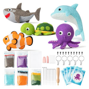 Kit de feutrage à l'<span class=keywords><strong>aiguille</strong></span> en feutre de <span class=keywords><strong>laine</strong></span> à bas prix poupée animaux de l'océan conceptions uniques décoration de la maison cadeau d'anniversaire pour adultes et enfants - Product Image 1
