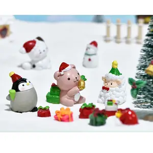 OEM新年冬季情侣可爱儿童雪人摆件迷你雕像家居装饰花园圣诞装饰
