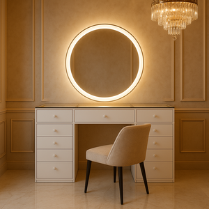 Meja rias kaca rias meja rias antik Vanity <span class=keywords><strong>Modern</strong></span> meja rias putih rias dengan atasan kaca - Product Image 3
