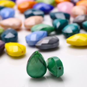 Zhubi Jade <span class=keywords><strong>agata</strong></span> colori 13x18mm maglia ciondolo perle di vetro a goccia sfaccettato perline di cristallo a goccia per la creazione di gioielli - Product Image 3