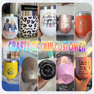 Custom Logo 12oz Powder Coated Wine Tumbler Insulated with Lid Stemless Stainless Steel Wine <strong>Glasses</strong> <strong>Double</strong> <strong>Wall</strong> Vacuum Thermal - Product Image 2