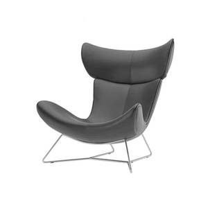 Sillón de Ocio Nordic Snail Imola, Sillón Giratorio Individual de Cuero Genuino, Sofá Perezoso para Sala de Estar o Balcón, Estilo Influencer - Product Image 6