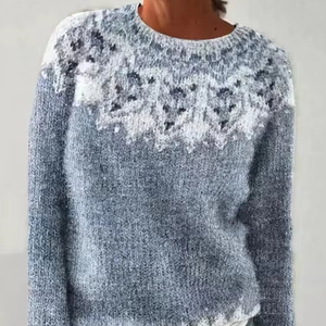 Pull-over ample à col rond et couleurs assorties, tendance, pour femme, nouvelle collection OEM/ODM, Europe et États-Unis, vente chaude - Product Image 1