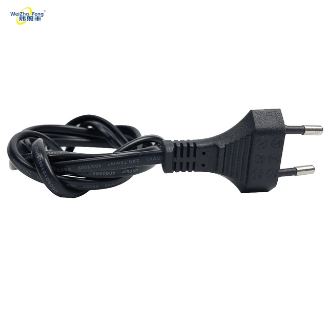 EU 2-Slot Power Cable Euro Plug IEC320 C7 Figure 8 Non-Polarized 2 Prong European 1.5m IP44 2.5A Power Cord for TV Computers