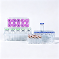 Flacons en verre transparent de 3 ml, couleur aléatoire, gaufrés avec vernis recyclé, pour usage expérimental et de recherche uniquement