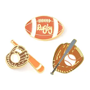 Custom wholesale sports hat trading lapel pin badge metal award soft enamel baseball pin