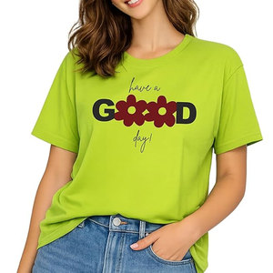 T-shirt graphique surdimensionné personnalisé pour femme, col rond, manches courtes, style décontracté, très tendance - Product Image 1
