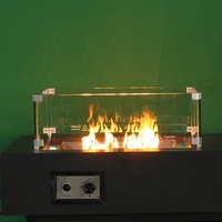 Garde-vent et bouclier en verre trempé pour décoration de jardin extérieur pour table de foyer au gaz propane