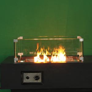 Garde-vent et bouclier en verre trempé pour décoration de jardin extérieur pour table de foyer au gaz propane - Product Image 6