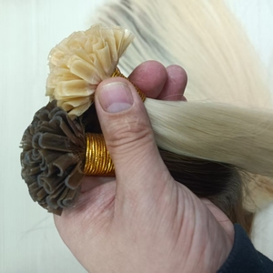Extensions de cheveux à pointes en <span class=keywords><strong>U</strong></span> en kératine italienne, 15 % de cheveux les plus longs, 100 % cheveux humains Remy indiens - Product Image 4