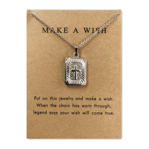 Collar <span class=keywords><strong>con</strong></span> Colgante <span class=keywords><strong>de</strong></span> Cruz Cuadrada para Hombre y Mujer, <span class=keywords><strong>con</strong></span> <span class=keywords><strong>Cadena</strong></span> <span class=keywords><strong>de</strong></span> Acero Inoxidable, Regalo para el Día del Padre - Product Image 4