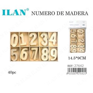 Números de Madera Ilan 14.5x9 Cm Juego de 40 para Manualidades y Educación - Product Image 3