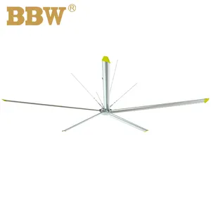 BBW kipas langit-langit HVLS, 3m/3.6m/4.2m besar dengan 5 buah pisau penerbangan motor PMSM kipas langit-langit komersial kipas hvls