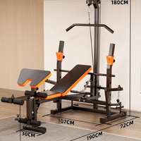 Banc de musculation multifonction pliable en acier pour la maison, station de musculation avec barre et station de traction dorsale