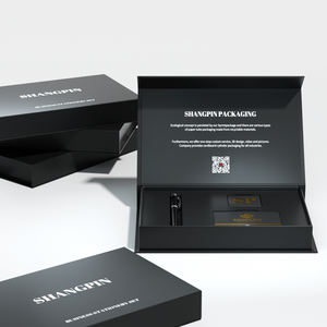 Emballage en carton noir en forme de livre rigide écologique avec doublure en éponge, logo personnalisé pour boîte cadeau VIP, mariage - Product Image 4