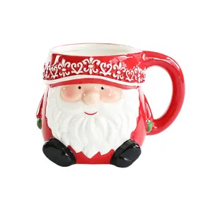 Neueste Santa Mug Weihnachts geschenk Urlaub Tassen Bulk Handmade Keramik Weihnachts becher