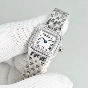 <span class=keywords><strong>Montre</strong></span> panthère en acier inoxydable avec cadran carré de 25 mm entièrement sertie de diamants CZ, bracelet en acier inoxydable, <span class=keywords><strong>montre</strong></span> à quartz animal, <span class=keywords><strong>montre</strong></span>-bracelet léopard, chiffres romains, horloge pour femmes - Product Image 4