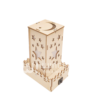 Lanterne en bois à faire soi-même Wincent, lumière de nuit, modèle de puzzle 3D, lune croissante, décoration céleste, cadeau pour enfants et adultes, chambre à coucher