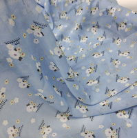 Tissu en polyester tissé chiffon imprimé numérique à petites fleurs pour vêtements, collection Printemps-Été