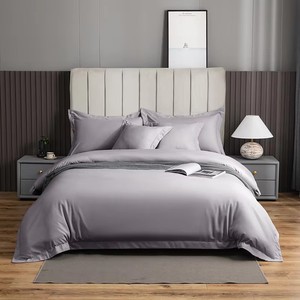 Nouvel ensemble de couette en polyester épais <span class=keywords><strong>160g</strong></span> à bord large, couleur unie, respirant, toutes saisons, quatre pièces, pour hôtels étoilés - Product Image 4