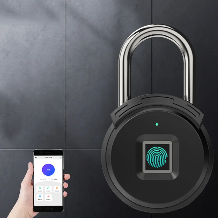 Fingerprint Pad Locks IP65 Waterproof USB Phone APP Remote Electronic Bluetooth Smart Luggage Cabinet Padlock