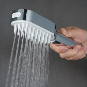 Pommeau de douche haute pression 3-en-1 en chrome en forme de circuit de course avec brosse de <span class=keywords><strong>massage</strong></span> en silicone et <span class=keywords><strong>pistolet</strong></span> pulvérisateur portable pour le nettoyage des animaux domestiques/du WC - Product Image 3