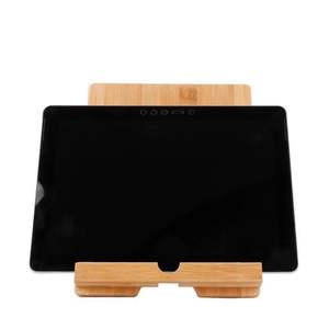 Bamboo <b>Tablet</b> Stand Adjustable Wood <b>Holder</b> Natural Color For Home Office Use - Product Image 1