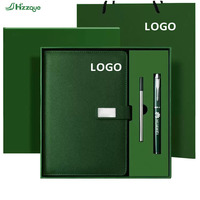 2025 vente en gros personnalisé Journal intime d'entreprise A5 ensembles de cadeaux de cahier en cuir avec stylo de luxe coffret cadeau d'affaires