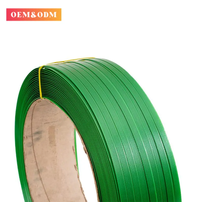 Custom Green Embossed Pallet Packing Strapping Plastic Pet Strap Belt For Packaging Use