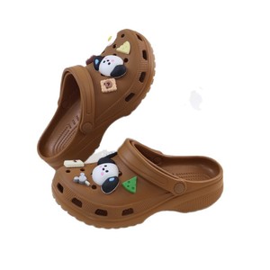 Zuecos Beige con Diseño de Perro de Dibujos Animados para Mujer, Sandalias de Playa para Exteriores, Cómodas, con Punta Cerrada, Suela Suave Antideslizante, para las Cuatro Estaciones - Product Image 3