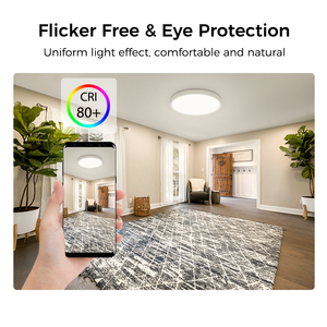 Lámpara de Techo Inteligente <span class=keywords><strong>LED</strong></span> RGBTW de 12 Pulgadas con Control Remoto por Voz WIFI Tuya, Diseño Moderno, Modo Nocturno, Decoración, Montaje Empotrado - Product Image 5