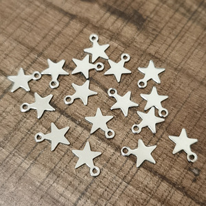 Pendentif étoile en acier inoxydable, or et argent, breloque à cinq branches, accessoire de bijouterie pour collier DIY H1097 - Product Image 4