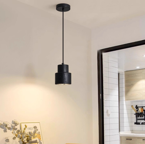 Lampe à <span class=keywords><strong>suspension</strong></span> minimaliste cordon réglable cylindre en <span class=keywords><strong>terrazzo</strong></span> fabriqué à la main pendentif en pierre personnalisable pour restaurants - Product Image 4