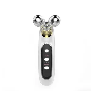 KKS anti rughe bellezza micro corrente dual electric 3d ems rf face lift arm roller body facial lift massager machine