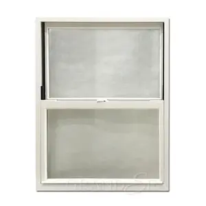 Fenêtre à ouverture verticale en aluminium de couleur blanche, 1 pièce, avec verre trempé