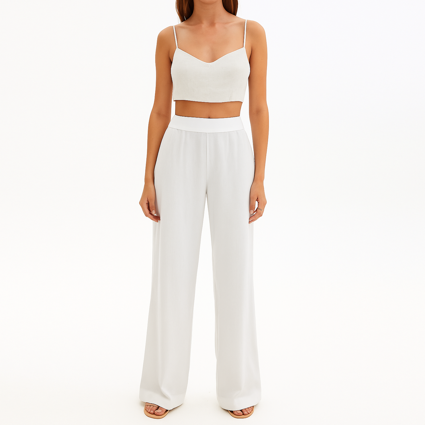 Wholesale Wide Leg Pants High Waist Flared Stretch Fit