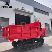 OKEMAN Dumper chenillé hydraulique diesel de 1 tonne avec boîte de vitesses et pompe pour travaux de construction en pente, haute efficacité