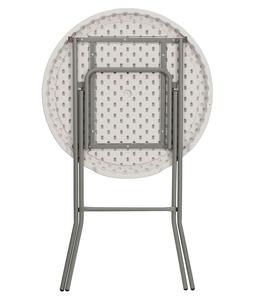 Katlanır yüksek bar masaları 23.6in yuvarlak beyaz plastik Bar yüksekliği katlanır kokteyl masası partiler için, veranda düğün yemek odası - Product Image 5