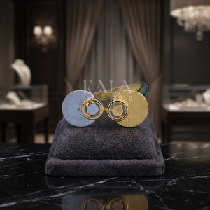 Anillo de Boda Religioso de Oro Sólido de 18K con Diseño Geométrico Moderno y Elegante para Fiesta de Compromiso o Regalo de Aniversario - Product Image 5