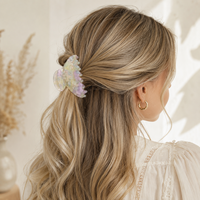 Newyeah Vente en gros de pinces à cheveux en acétate de cellulose multicolores avec logo personnalisé, 6,8 cm, accessoires pour cheveux pour femmes
