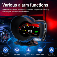 Universal OBD2 + GPS Smart Gauge Smart Digital Instrument Compteur de vitesse Température de l'eau/Tension/Horloge Survitesse HUD F8 PULS