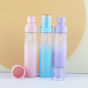 PET lujo 60ml/80ml/90ml/100ml botella de loción de plástico bomba de spray mate degradado Color rosa <span class=keywords><strong>violeta</strong></span> azul lujo embalaje degradado - Product Image 5