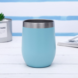Vaso Térmico de 12oz con Forma de Huevo, Doble Pared, Aislamiento al Vacío, Botella de Agua Deportiva de Acero Inoxidable con Tapa, Tazas Minimalistas de 12oz - Product Image 3