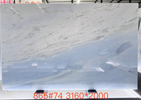 Dalles de marbre bleu populaires, luxe bleu ciel nuage blanc pour la décoration de panneaux muraux intérieurs en marbre