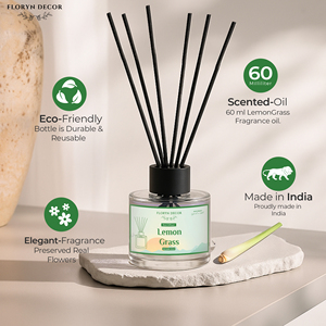 Lemongrass Reed Diffuser Gift Set with Premium Fragrance Oil Bottle and Black Reed <b>Sticks</b> Elegant Home Scent Collection - Product Image 3