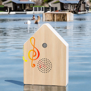 Moderno all'ingrosso bianco rumore uccello cinguettio carillon attira uccelli selvatici per giardino cortile alimentato a batteria imitando il canto degli uccelli - Product Image 3