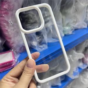 <b>Candy</b> Color Bumper Transparent Clear Plastic Acrylic Back Cover Wholesale Mobile Phone Case for iPhone 15 14 13 12 11 - Product Image 6
