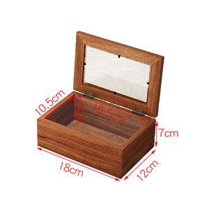 Wooden Desktop Organizer With Flip Lid Storage <b>Box</b> For Jewelry And Small Items Natural Wood Color - Product Image 6