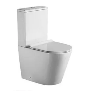 WC moderne en céramique sanitaire pour hôtels et écoles, à double chasse siphonique, avec siphon en P, capacité de 3,0 à 6,0 L, à poser au sol - Product Image 1